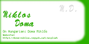 miklos doma business card